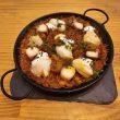 Fideua de rape y pulpo